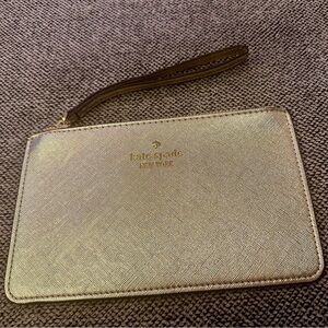 Kate Spade New York shiny Gold Wristlet